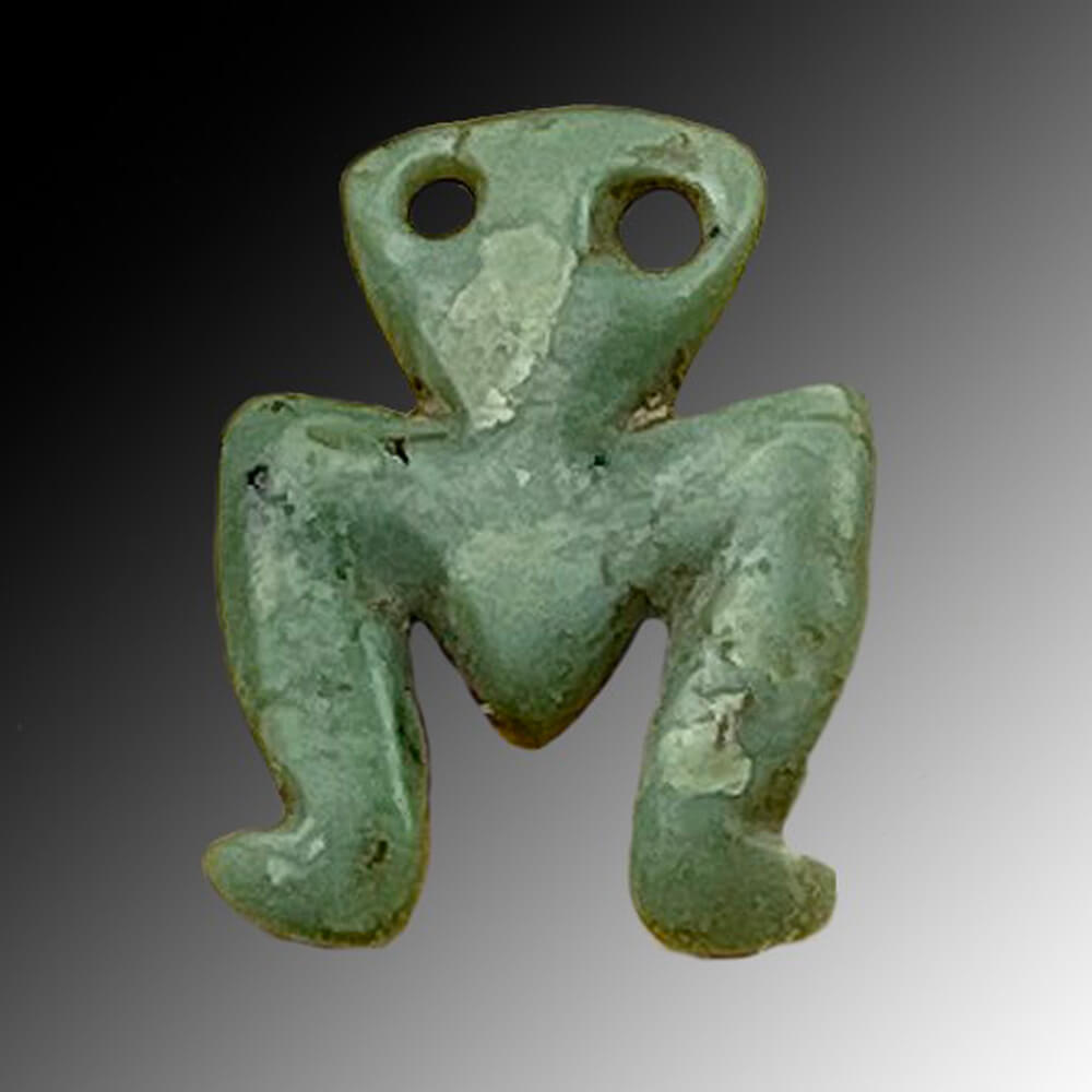 This remarkable amulet is 8000 years old! Archaeologists believe it represents a goddess giving birth. Because of the posture and the green colour of the jade, such amulets are popular as ‘frogs’. It is likely that the Ohoden amulet was worn by a woman to protect her during pregnancy and childbirth. This is the most valuable find from the excavations of the settlement dating back to the first agricultural civilization in Europe. The jade amulet is a true pinnacle of prehistoric art and mineral processing by early Neolithic people. 5. The tile from the village of Gradeshnitsa with its incised symbolic signs dates from the beginning of the Stone-Copper Age, or the culmination of the development of a prehistoric agricultural civilization. The sign at the bottom is believed to be a human figure in a specific pose. It can be safely argued that pictographs are the most ancient writing in the world. By comparison, the Sumerian pictographs, considered to be the first writing, are dated around 1,500 years later.